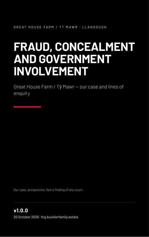 Cover: Fraud, Concealment and Government Involvement, version 1.0.0